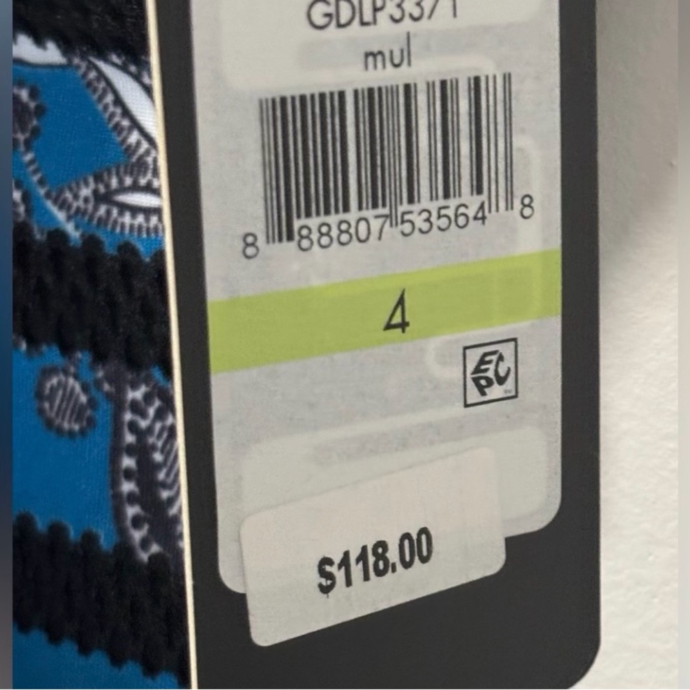 Guess Black, Blu & White Striped, Lace & Mesh Inserts Bodycon Sheath Dress NWT 4 - Picture 5 of 5